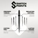 3x Winmau Switch Point Smooth Silver 40 mm