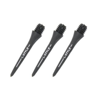 6x L-Style Hardlip Conversion Steel Dart Points Black 25mm