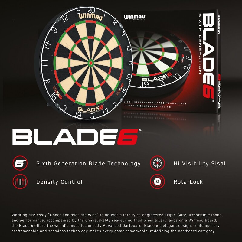Dartboard Winmau Blade 6 Professional Level Bristleboard, 59,95 €