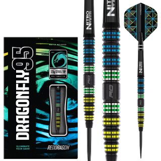 3er Set Steeldarts Red Dragon Dragonfly 95 Black Tapered 25 g