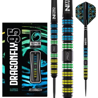 3er Set Steeldarts Red Dragon Dragonfly 95 Black Parallel 22 g